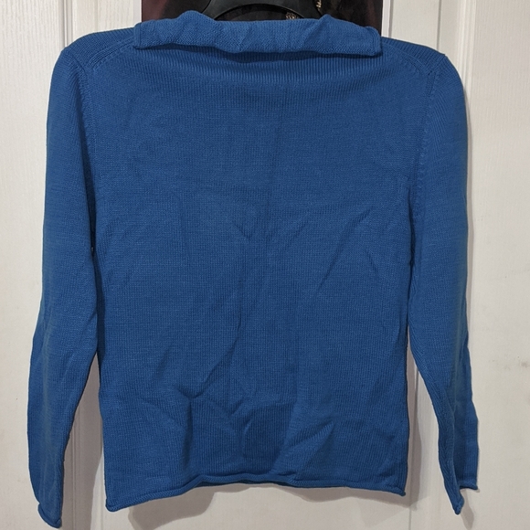 Tara Vanessa Vintage Blue V Neck Knit Long Sleeve Sweater - Picture 3 of 4